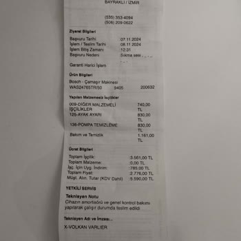 Bosch Yetkili Servisi İle Yaşanan Sorunlu Hizmet Deneyimi