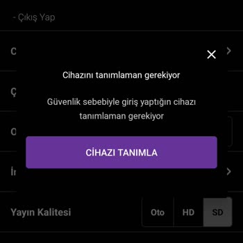 BeIN Connect Uygulamasında Cihaz Doğrulama Sorunu