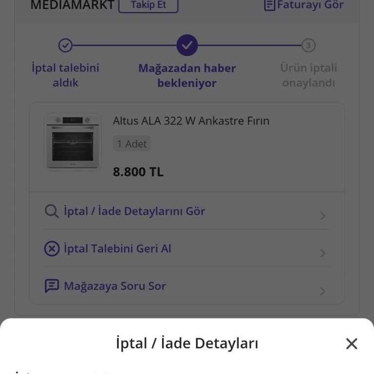 Adres Değişikliği Ve İptal Talebi Reddedildi