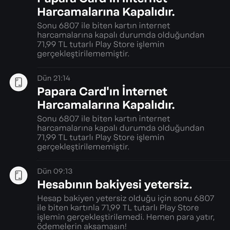 Papara İzinsiz Para Çekimi