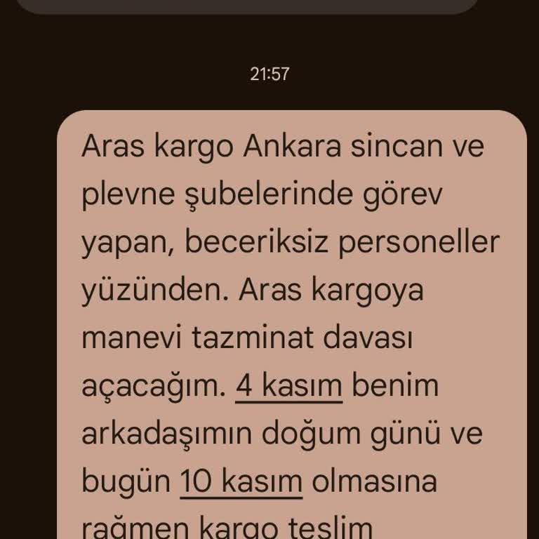 Aras Kargo'nun Teslimat Gecikmesi Ve İade Sorunu
