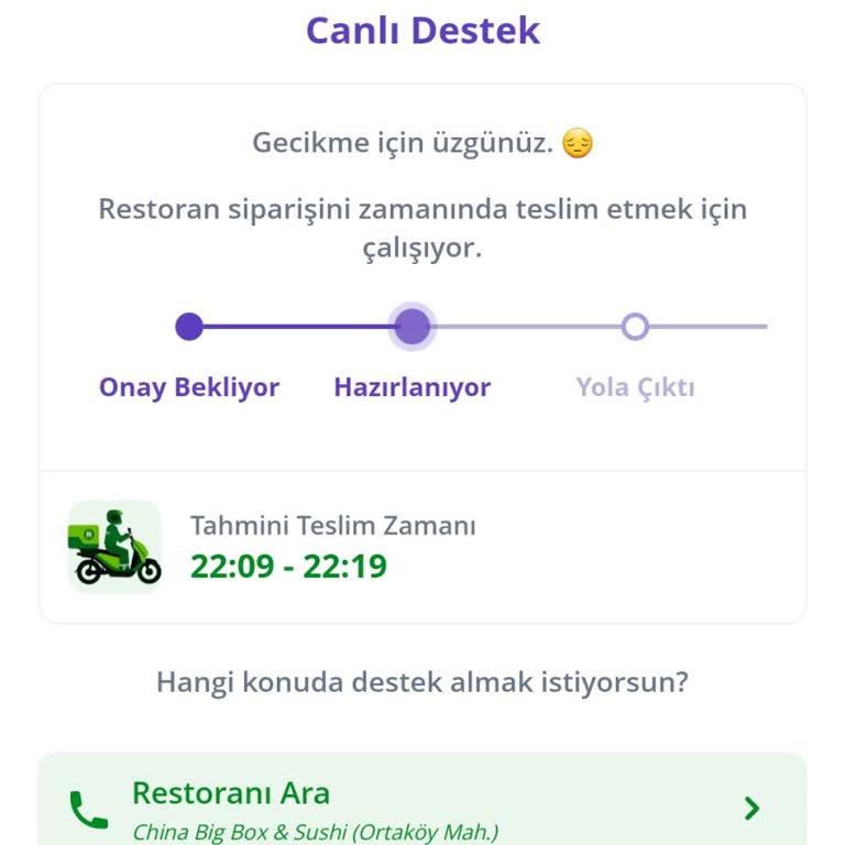 Getir Yemek'te Sipariş Sorunu Ve Yetersiz Müşteri Hizmeti