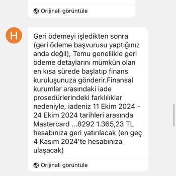Temu'dan Para İadesi Kabusu