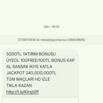 Vodafone'dan Gelen Bahis Mesajları Sorunu
