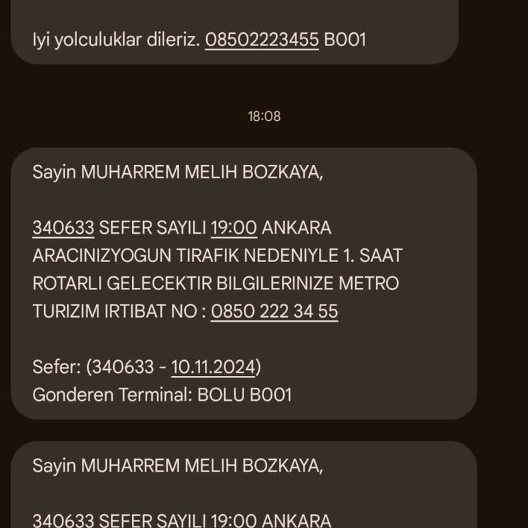 Metro Turizm'in Rötarı Mağduriyet Yarattı