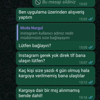 Kargo Bilgisi Ve Ücret İadesi Sorunu