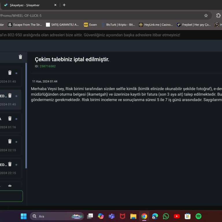 Bahis Sitesinde Çekim Talebim Sürekli Reddediliyor