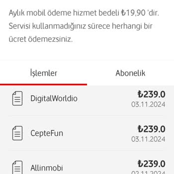 Vodafone Mobil Ödeme Sorunu Ve İstenmeyen Abonelikler