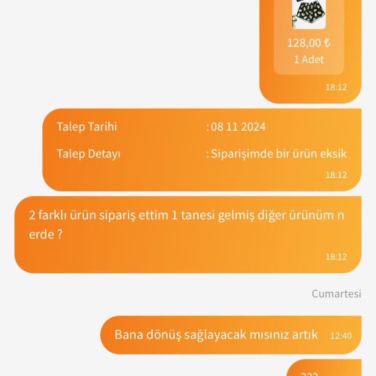 Eksik Ürün Ve İade Sorunu