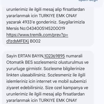 İzinsiz Otomatik BES Sözleşmesi Şoku