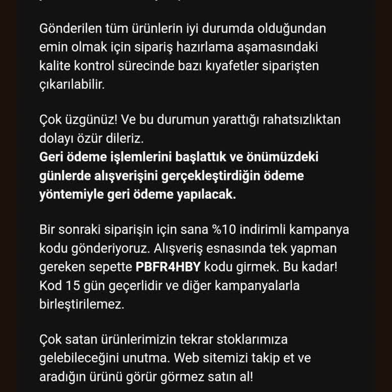 İptal Edilen Siparişin İadesi Yapılmadı