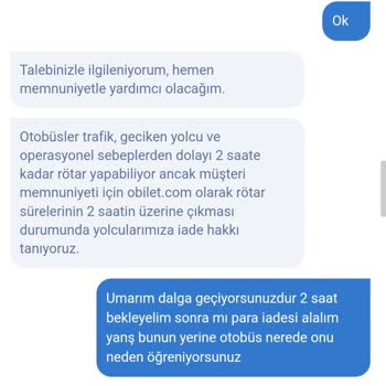 Obilet Müşteri Hizmeti Hayal Kırıklığı