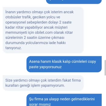 Obilet Müşteri Hizmeti Hayal Kırıklığı