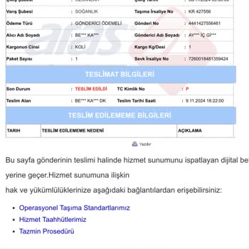 Aras Kargo'da Kaybolan Ürün Ve Sorumsuz Teslimatlar