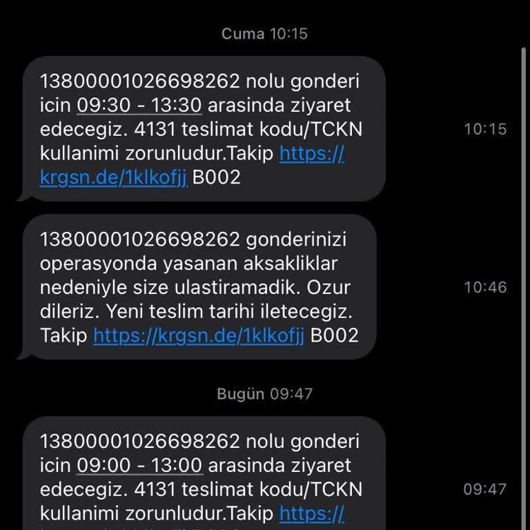 Kargomsende İletişim Sorunu Ve Yanıltıcı Bildirimler