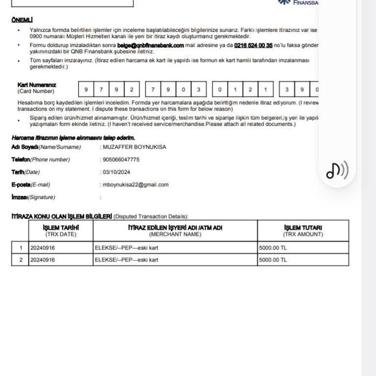 Yanıltıcı Mesajla Kredi Kartımdan Para Çekilmesi