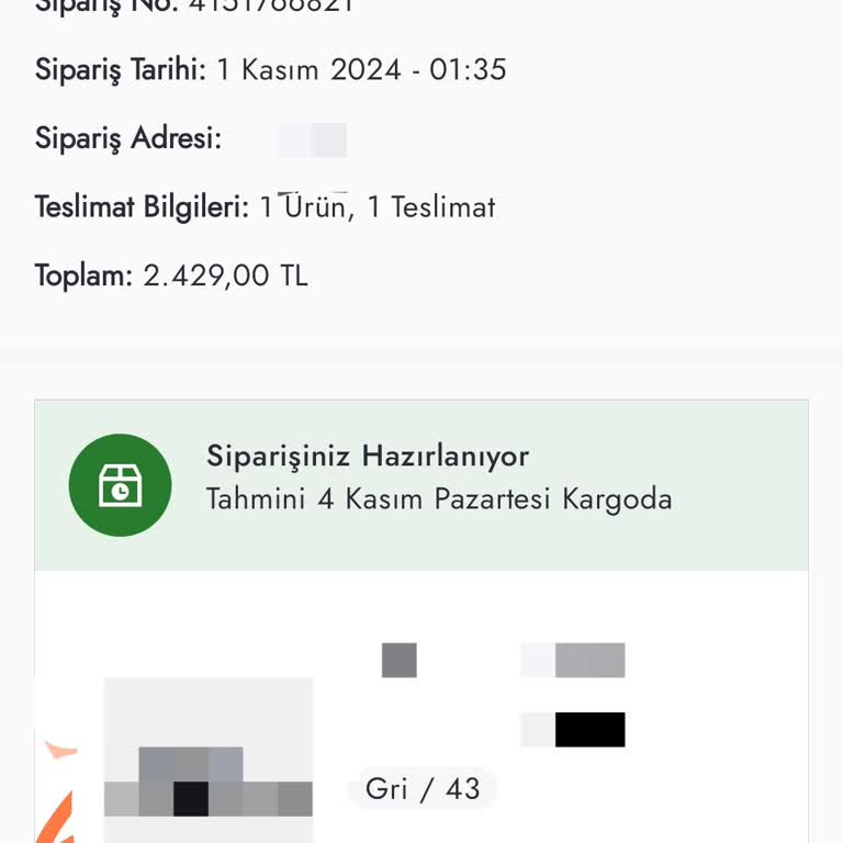 Geciken Sipariş Ve Yetersiz Bilgilendirme