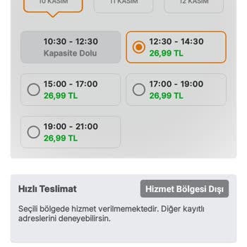Migros Sanal Market Hizmet Alanı Sorunu