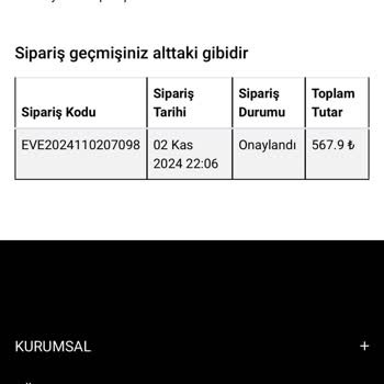 İnternet Sitesi Sipariş Sorunu