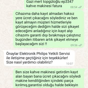 Philips Yetkili Servisinde Garanti Sorunu Ve Yanlış Ücret Talebi