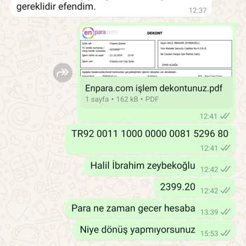 İade Edilmeyen Para Ve Geciken Sipariş