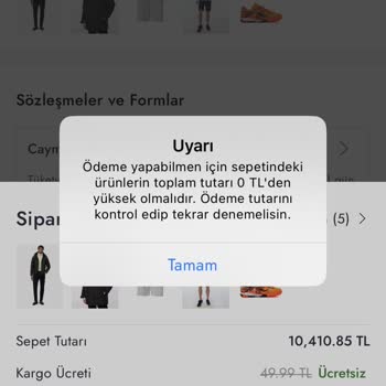 Boyner Uygulamasında Ödeme Sorunu Ve Yetersiz Destek