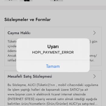 Boyner Uygulamasında Ödeme Sorunu Ve Yetersiz Destek