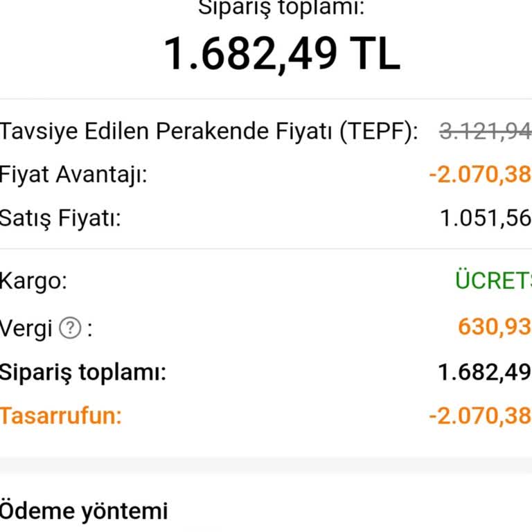 Yanlış Çekilen Sipariş Ücreti