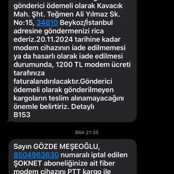 Kargo Ücreti Sorunu Ve Modem Teslimatı