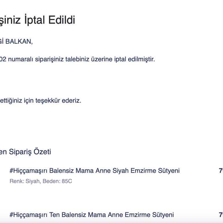 Yanlış Beden İptali Ve İade Sorunu
