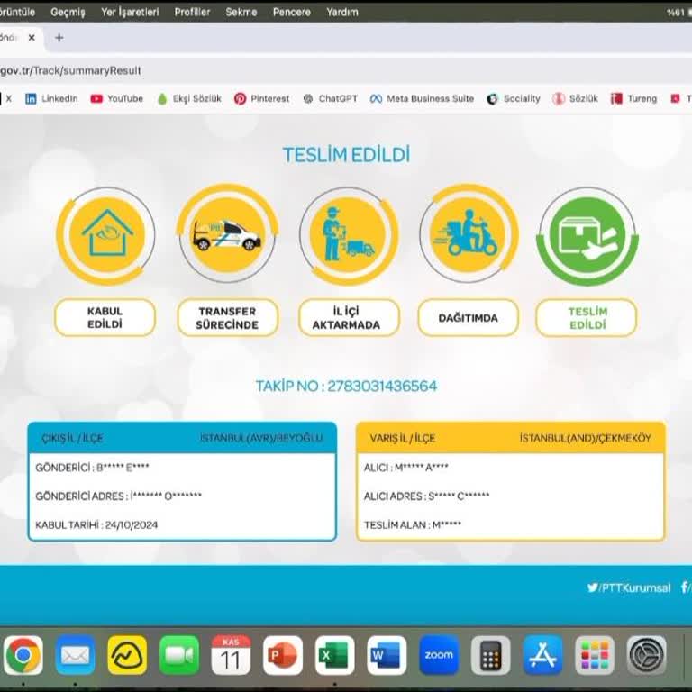 PTT Kargo Tarafından Yanlış Beyan Ve Teslim Edilmeyen Mavi Kart