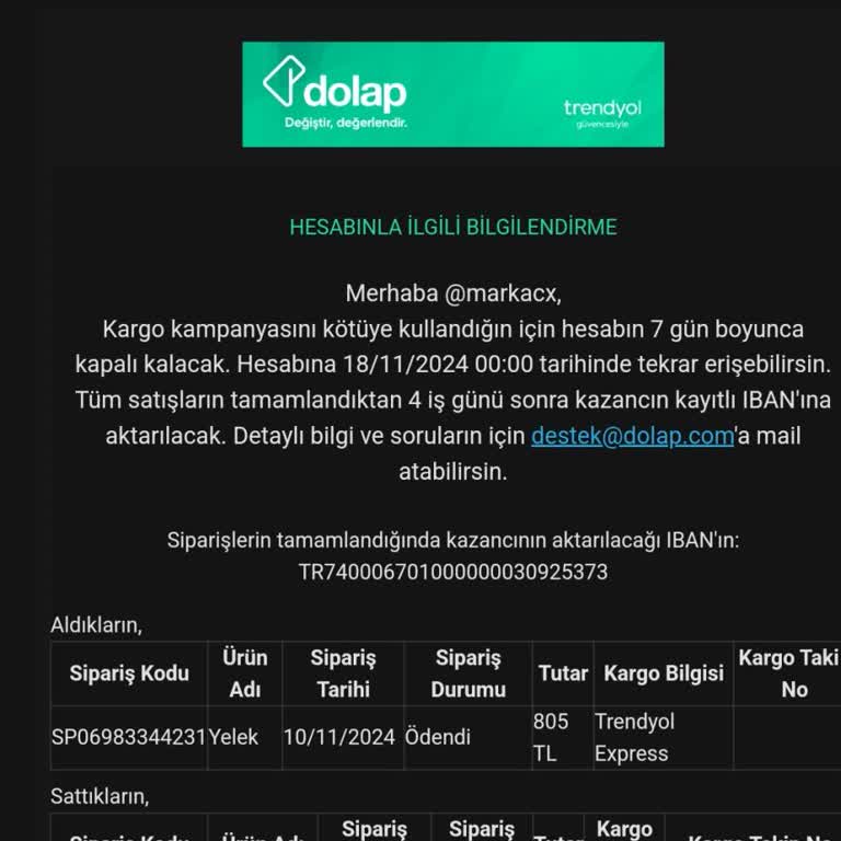 Eksik Ürün Ve Hesap Kapatma Sorunu