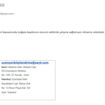 Paytr Aniden Kesilen Ticari İlişki