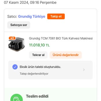 Eksik Gönderilen Sipariş İçin Acil Çözüm Talebi