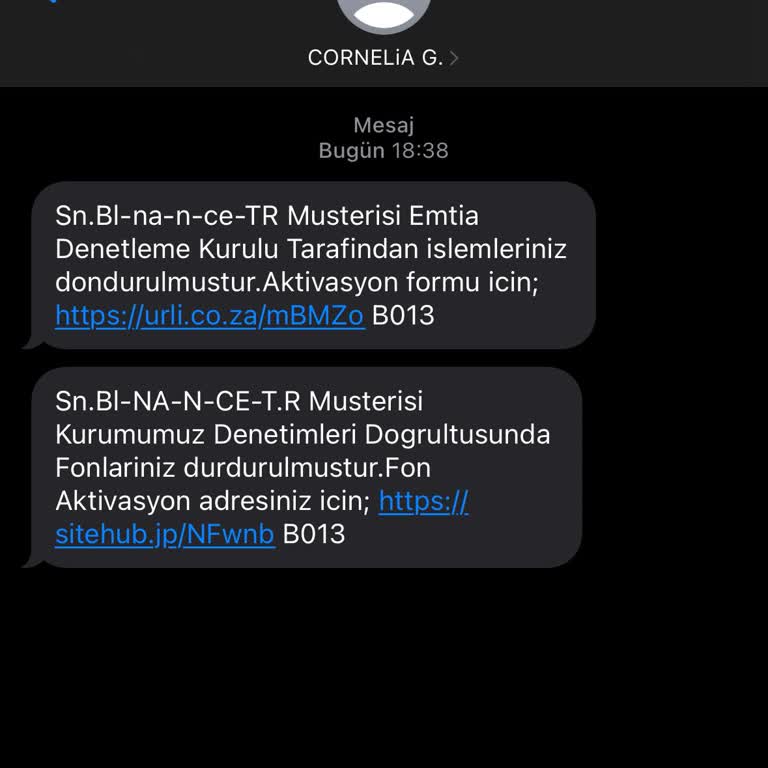 Bilinmeyen Hesap Ve Şüpheli Mesaj Hakkında Şikayet