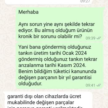 Tekrarlayan Arıza Ve Yetersiz Garanti Hizmeti