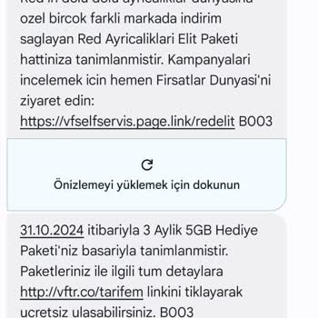Vodafone Onayı Olmayan Paket Yüklemesi Sorunu