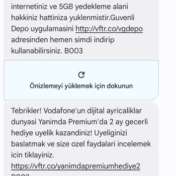 Vodafone Onayı Olmayan Paket Yüklemesi Sorunu
