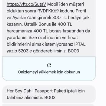 Vodafone Onayı Olmayan Paket Yüklemesi Sorunu