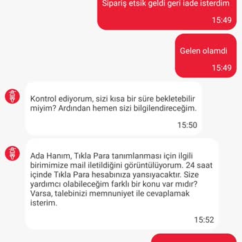 Eksik Sipariş Ve İade Sorunu