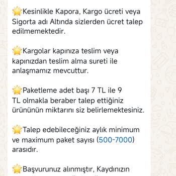 Koton Evde Paketleme İşinde Şüpheli İstekler
