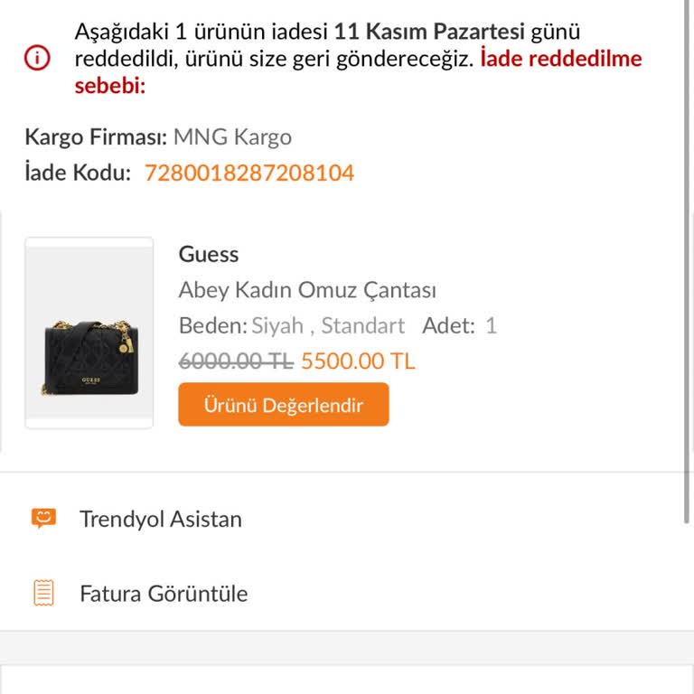 Trendyol'dan Alınan Guess Çanta İadesinde Eksik Aksesuar Sorunu Ve Boş Koli Şoku