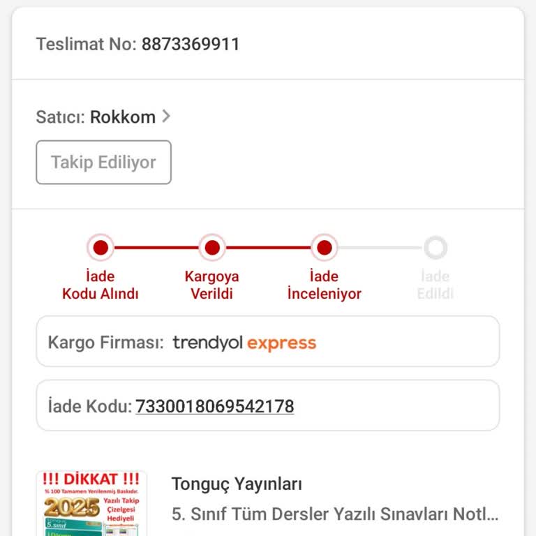 Trendyol Rokkom Firması İade Sorunu!