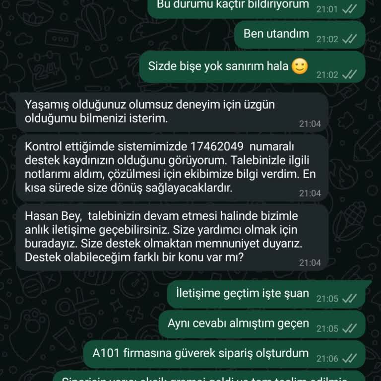 A101 Kapıda Uygulaması: Eksik Gramaj Ve İlgisiz Müşteri Hizmetleri