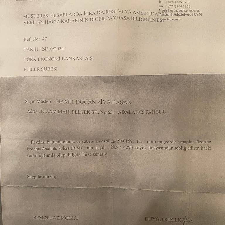 Yanlış Hesaba Haciz Koyma Hatası