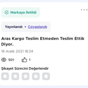 Aras Kargo'da Kayıp Kargo Ve İletişim Sorunları