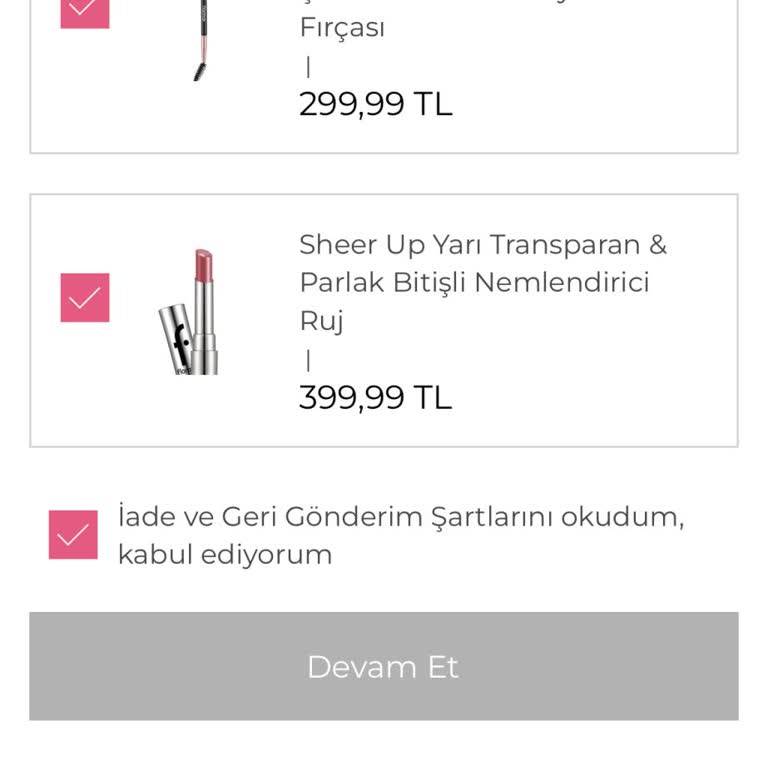 Flormar Online Sitesinde İptal Sorunu