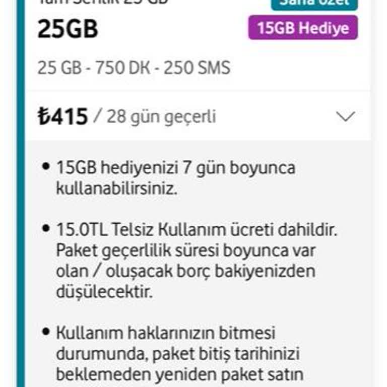 Vodafone Promosyon İnternet Hattı Sorunu