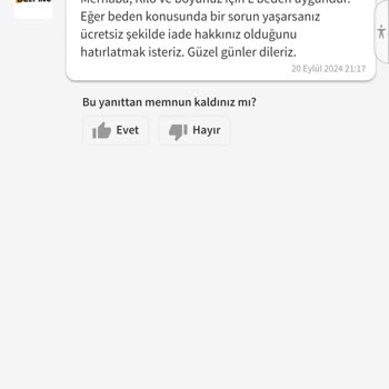 Yanlış Beden Tavsiyesi Ve Değişim Sorunu