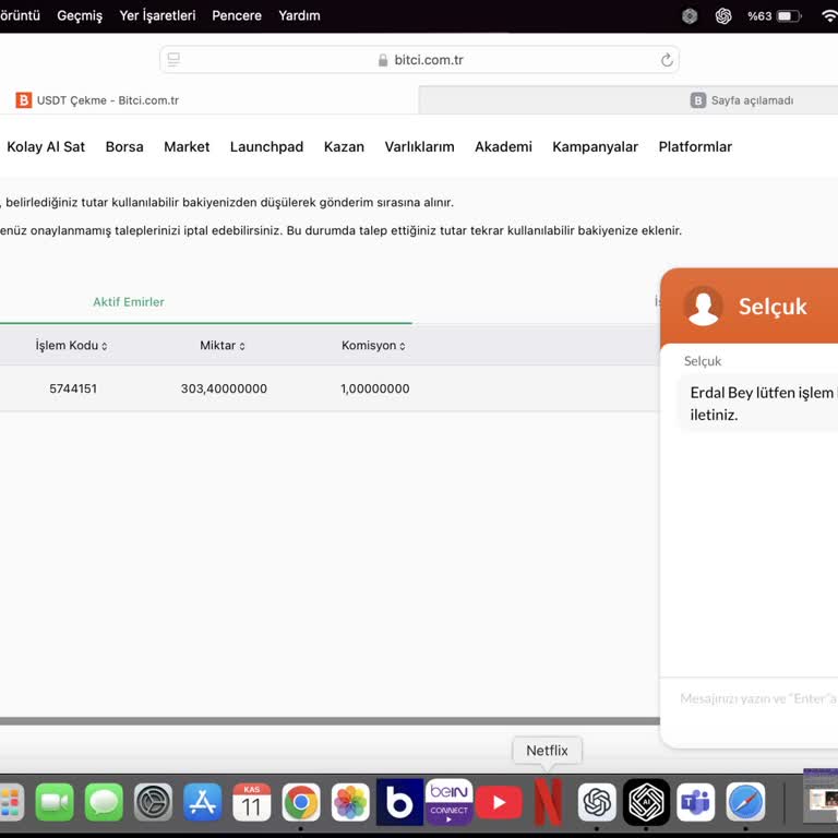 Bitci'de Bekleyen USDT Transferi Sorunu